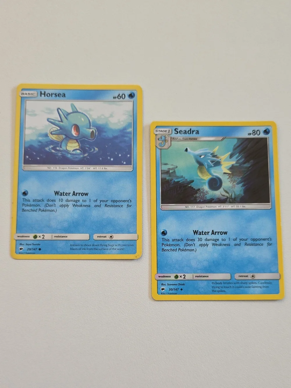 Pokemon Horsea And Seadra Trading Card